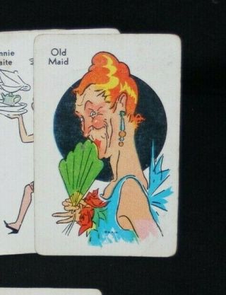 Vintage Old Maid Card Game Estate Find Adorable Illustrations