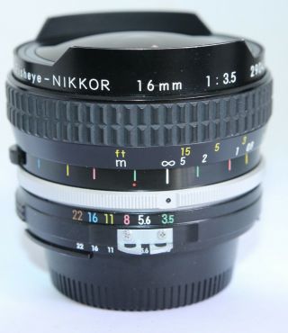 Nikon Nkkor Fisheye 16mm 3.  5 16/3.  5 Rare Ai Interchangeable Filters