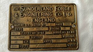 The Sunderland Forge & Engineering Co.  Ltd.  Brass Maker 