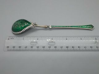 Antique David Andersen Sterling Silver Guilloche Gold Enamel Spoon 925 S Norway 3