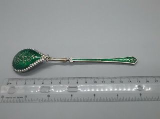 Antique David Andersen Sterling Silver Guilloche Gold Enamel Spoon 925 S Norway 4