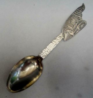 Antique Hand Crafted INDIAN Sterling Souvenir Spoon with EAGLE Handle Dated 1912 2