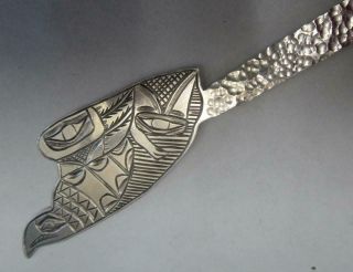 Antique Hand Crafted INDIAN Sterling Souvenir Spoon with EAGLE Handle Dated 1912 3