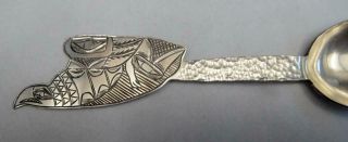 Antique Hand Crafted INDIAN Sterling Souvenir Spoon with EAGLE Handle Dated 1912 4