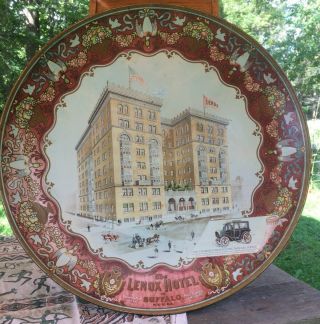 Rare Old Lenox Hotel Buffalo Tin Litho Advertising Pan American Exposition 1901