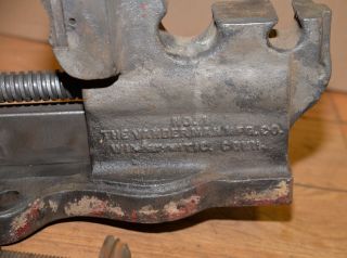 Antique 1890 ' s Vanderman No 1 vise 100 lb blacksmith knife making forge tool 2