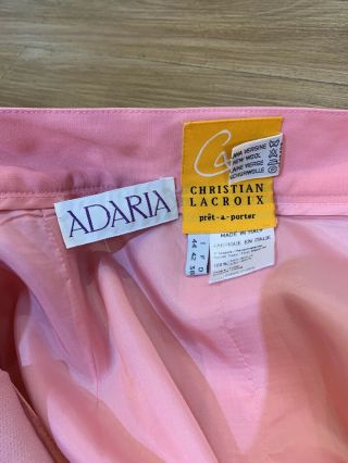 Vintage Christian Lacroix Paris Made in France Pink Skirt Suit Size 44 US 10 3