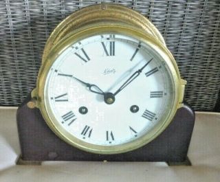 Vintage Schatz Brass Ships Clock On Stand (repair)
