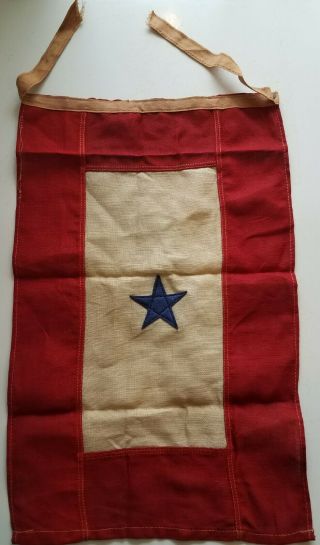 Ww2 Son In Service Blue Star Window Flag Banner Army Navy Usa Old