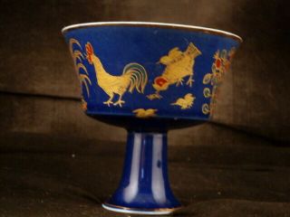 Chinese Ming Dy Chenghua Porcelain Rooster High Heel Cup Vaa053