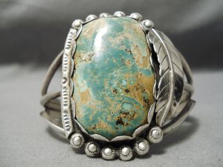 Towering Vintage Navajo Royston Turquoise Sterling Silver Bracelet Old