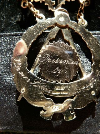 Antique Masonic Freemason Past Master Medal 10k Sun Face 1902 5