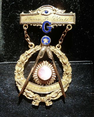 Antique Masonic Freemason Past Master Medal 10k Sun Face 1902 8