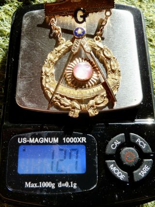 Antique Masonic Freemason Past Master Medal 10k Sun Face 1902 9