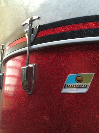 Vintage Custom Order Ludwig 28” Virgin Bass Drum In Red Sparkle / Rare