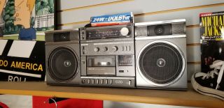 Vintage Sanyo C3d Boombox Cassette Player Retro Ghettoblaster Radio Cond