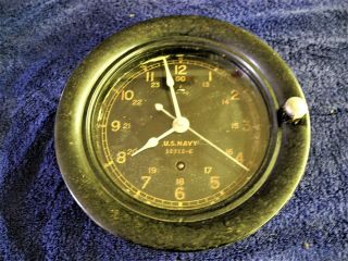 Antique /vintage Us Navy Seth Thomas 12512 - E Ships Clock With Key