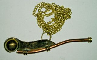 Vintage Boatswain Bosun ' s Call Whistle Copper Brass Box,  Inserts 4