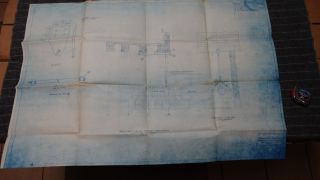 (m108) 1918 Blueprint Drwg 26 " X 40 " - Thrust Bearing Hoisting Gear