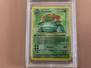 1999 Pokemon 1st Edition Base Set Venusaur Holo Rare Psa 9 15/102 3