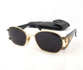 Gianni Versace Authentic S61 Sunglasses Vintage Black Baroque Medusa Head Gold
