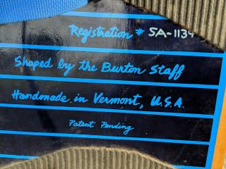 Rare 1985 Vintage Burton Backhill Snowboard Handmade in Vermont 7