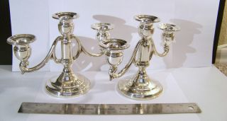 Mueck - Carey Sterling Three Light Candle Holder Pair Weighted Candelabra 358 2