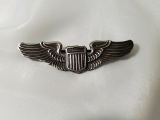 Vintage Sterling Silver N.  S.  Meyer Wwii Army Air Force Pilot Wings Pin 2 "