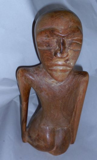 Vintage Trader Vic ' s Signed Hahe Papeete Tahiti Wood Tiki Figure Carved Carving 2