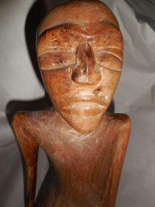 Vintage Trader Vic ' s Signed Hahe Papeete Tahiti Wood Tiki Figure Carved Carving 4