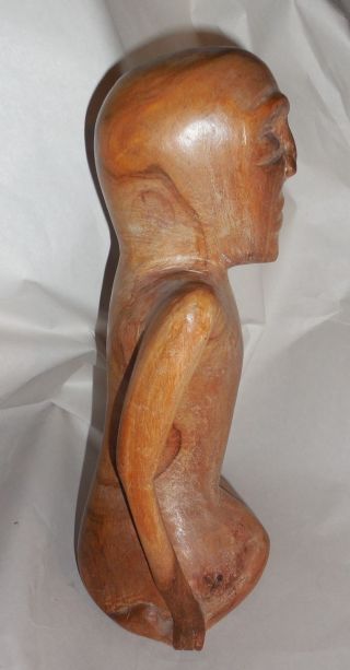 Vintage Trader Vic ' s Signed Hahe Papeete Tahiti Wood Tiki Figure Carved Carving 5