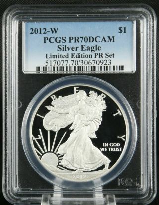 2012 W Pcgs American Silver Eagle Pr70dcam Limited Edition Pr Set Very Rare Coin