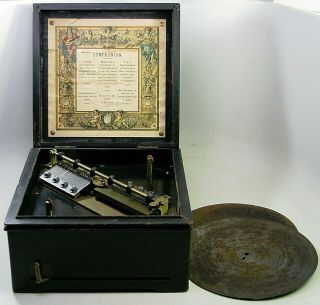 Antique Symphonion Brevete Patent Disc Music Box Parts Repair