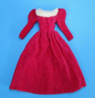 Vintage Barbie - Royal Velvet 3215 Cranberry Rose Velvet Gown Dress Htf