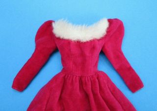 Vintage Barbie - ROYAL VELVET 3215 Cranberry Rose Velvet Gown Dress HTF 3