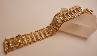 Vintage Wide Solid 14k Yellow Italian Gold Bracelet,  7.  5 " X 3/4 "