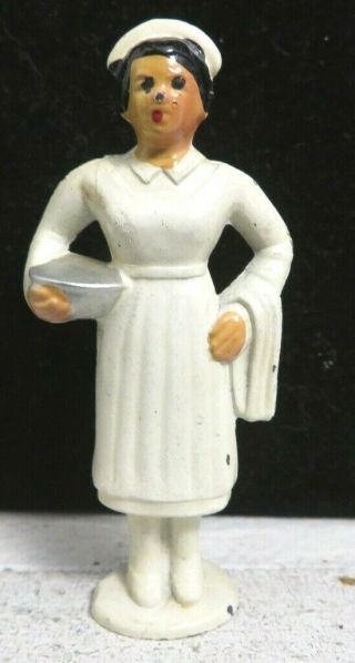 Vintage Barclay Lead Toy Figure Pod Foot Nurse B - 257 Near