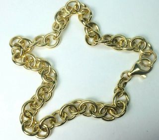 Pretty 14k Yellow Gold Short Oval Link Chain Bracelet.  7 - 1/8 ".  4.  9gm.