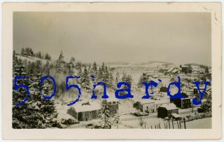 Wwii Us Gi Photo - Great Overall Snow Covered Ariel View Of Mellier Belgium Top