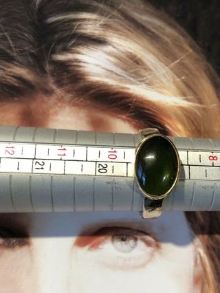 VINTAGE 14 KT YELLOW GOLD SIZE 9 DARK OLIVE TOURMALINE RING BY JES MAHARRY 2