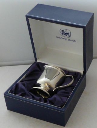 Boxed Hallmarked Solid Silver Christening Mug Tankard 70.  5 Grams Perfect