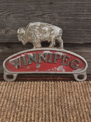 Vintage Manitoba Buffalo License Plate Topper Winnipeg