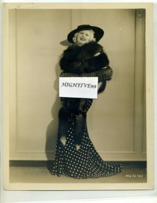 Jean Harlow Rare Vintage Studio Promotional Still In Mink Muff