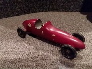 Vintage Toy Race Car Wood 7 "