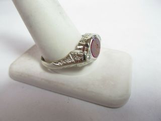 VINTAGE 1930s MANS MASONIC RING WITH NATURAL DIAMONDS AND RED STONE SIZE 13 2