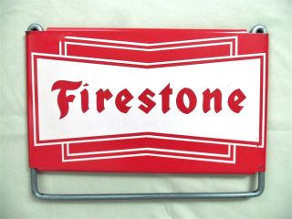 Vintage Firestone Tire Sign Gas Station Garage Metal Advertising Old