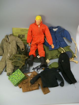 Vintage Gi Joe 1964 Action Pilot Blonde 12 Inch Figure,  Plus Many Accessories