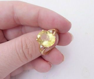 14ct Gold Citrine Diamond Ring,  14k 585