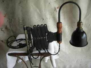 VINTAGE INDUSTRIAL ONE OF A KIND SCISSOR LAMP STEAMPUNK ANTIQUE MACHINE AGE 2