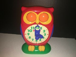 Tomy Vintage Owl Clock Learn To Tell Time Educational Toy And 1990